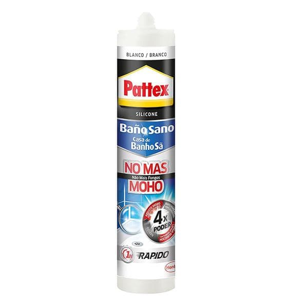 Pattex Baño Sano (silicona sanitaria antimoho), cartucho 280ml, blanco — imagen de producto publicada por ferreteriadelsegura.es