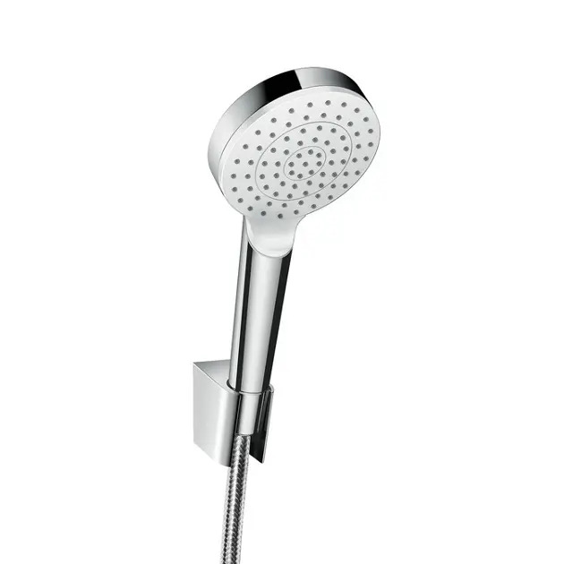 Hansgrohe Crometta Conjunto de Alcachofa de Ducha, Soporte y Manguera EcoSmart, blanco/cromo (ref. 26569400) — imagen de producto publicada por sanitino.es