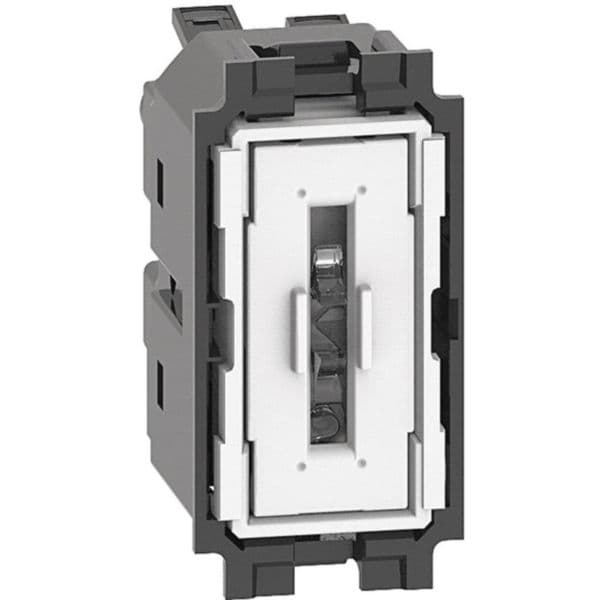 Legrand Living Now Interruptor Iluminable 10AX 250Vca, 1 módulo, blanco (ref. K4001A) — imagen de producto publicada por legrand.es
