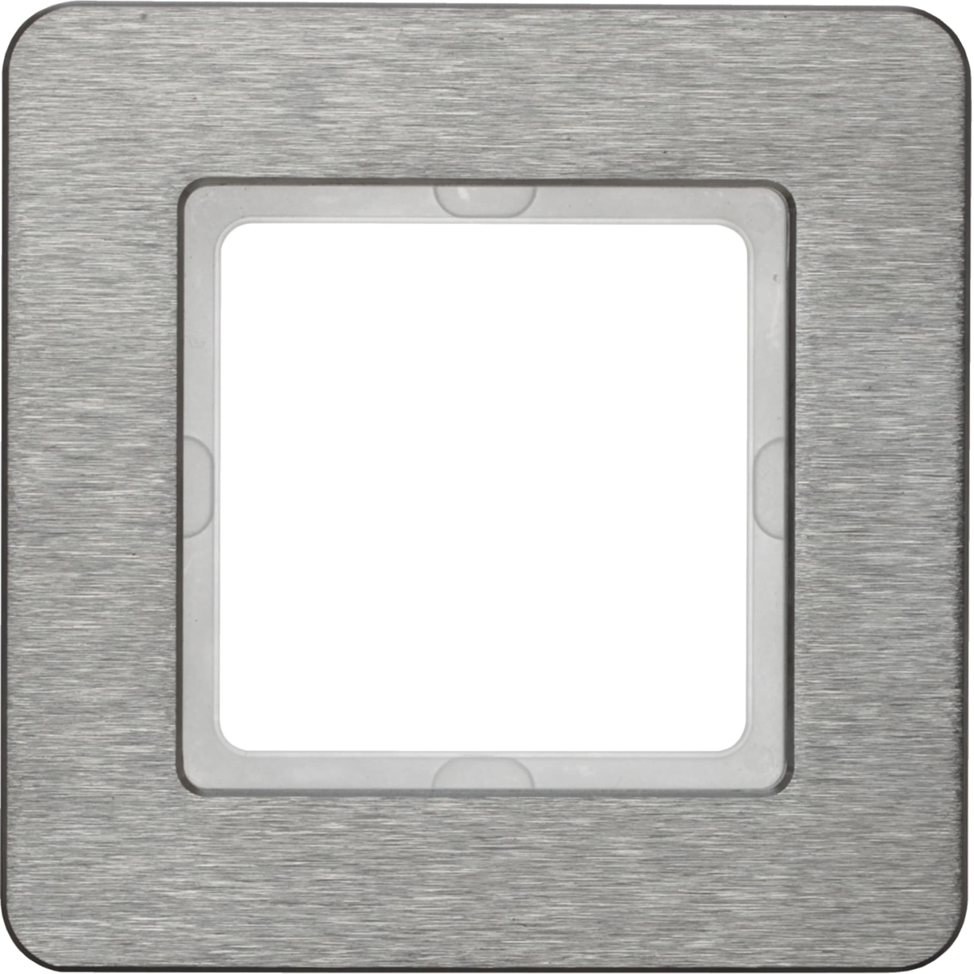 Berker Q.7 Marco 1 elemento, acero cepillado (Hager, ref. 10116083) — imagen de producto publicada por hager.com